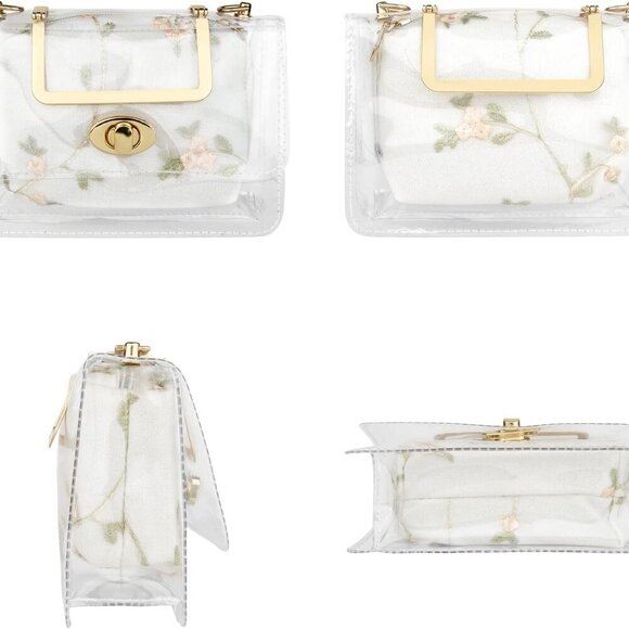 Clear Shoulder Bag Purse with Zipper Pouch Crossbody Handbag for Women - Picture 5 of 7